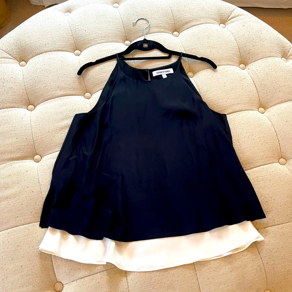 Elizabeth And James Black Camisole With White Under Layer